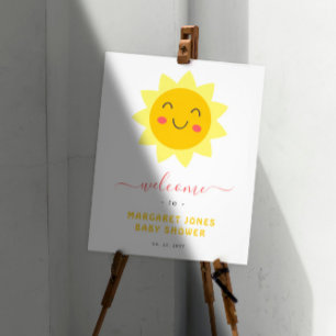 Välkomsttecken för Cute Sunshine Baby Shower Fototryck