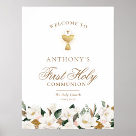 Välkomsttecken för den gemensamma blommigten Magno Poster