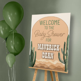 Välkomsttecken för Desert Cactus Southwest Baby Sh Poster