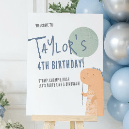 Välkomsttecken för Dinosaur & Balloon Boy Födelsed Poster