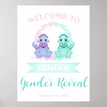 Välkomsttecken för Dinosaur Gender Reveal