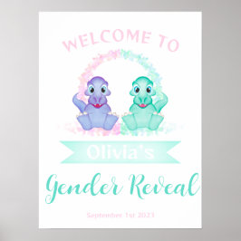 Välkomsttecken för Dinosaur Gender Reveal Poster