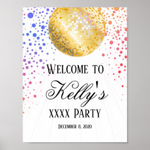 välkomsttecken för Disco party Poster