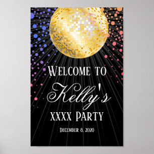 välkomsttecken för Disco party Poster