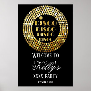 välkomsttecken för Disco party Poster