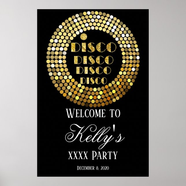 välkomsttecken för Disco party Poster (Framsidan)