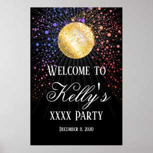 välkomsttecken för Disco party Poster