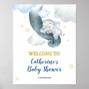 Välkomsttecken för Dreamy Stars Elephant Boy Showe Poster