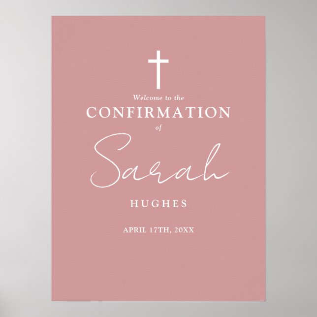 Välkomsttecken för Dusty Ro Rosa Script-bekräftels Poster (Framsidan)