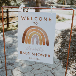 Välkomsttecken för Earthy Tone Boho Rainbow Baby S Poster