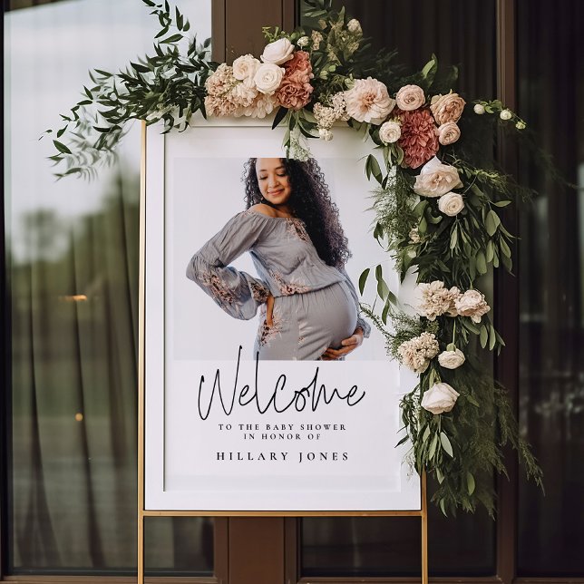 Välkomsttecken för elegant Calligraphy Baby Shower Poster (Skapare uppladdad)