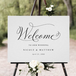Välkomsttecken för elegant Calligraphy Bröllop Poster