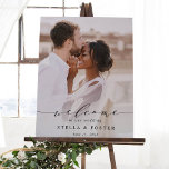 Välkomsttecken för elegant Calligraphy Photo Bröll Poster<br><div class="desc">Välkomsttecknet i chic bröllop innehåller elegantens kalligrafi med ett foto. Om du vill ha en mer avancerad anpassning av den här designen klickar du på länken Anpassa ytterligare om du vill ändra teckensnitt,  storlekt och färg.</div>