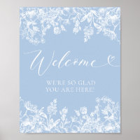 Välkomsttecken för elegant Classic Dusty Blue Wild