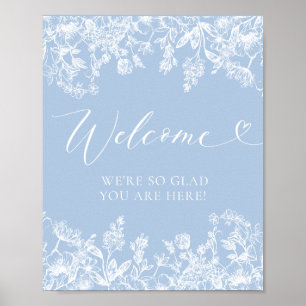 Välkomsttecken för elegant Classic Dusty Blue Wild Poster