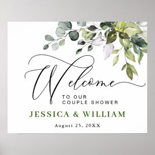Välkomsttecken för elegant Eucalyptus COUPLE SHOWE Poster