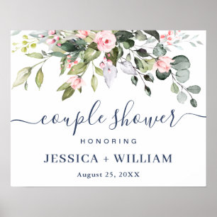 Välkomsttecken för elegant Eucalyptus COUPLE SHOWE Poster