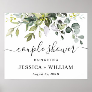 Välkomsttecken för elegant Eucalyptus COUPLE SHOWE Poster