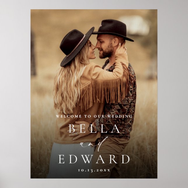 Välkomsttecken för elegant minimalistisk Photo Brö Poster (Framsidan)