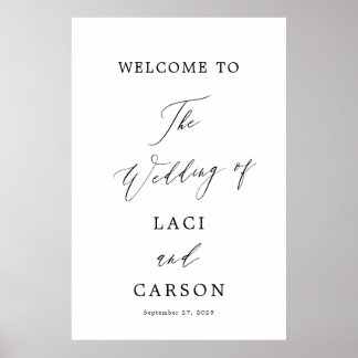 Välkomsttecken för elegant Modern Calligraphy Bröl Poster