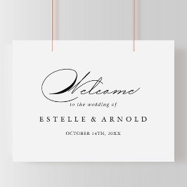 Välkomsttecken för elegant Modern Calligraphy Bröl Poster
