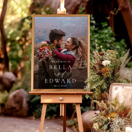 Välkomsttecken för elegant par Photo Bröllop Poster