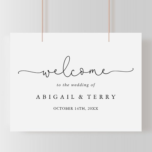 Välkomsttecken för elegant Simple Calligraphy Bröl Poster (Skapare uppladdad)