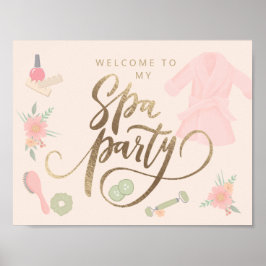 Välkomsttecken för elegant Spa Party anpassningsba Poster