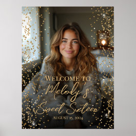 Välkomsttecken för elegantens sweet sixteen poster