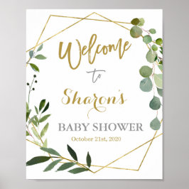 Välkomsttecken för Eucalyptus Greenery Baby Shower Poster