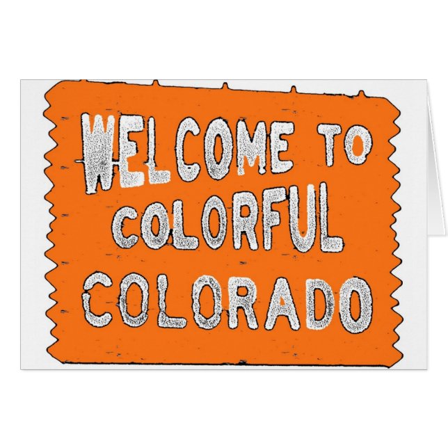 Välkomsttecken för färgad Colorado-orange Hälsningskort (Framsidan Horizontal)