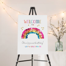 Välkomsttecken för färglös cute Sequin Rainbow