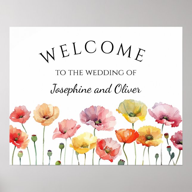 Välkomsttecken för färglös vallmoblommor vild bröl poster (Framsidan)