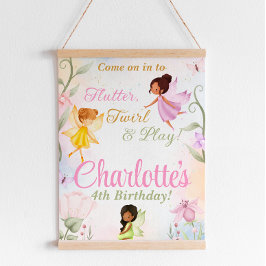 Välkomsttecken för Flutter & Twirl Fairy Födelseda Poster