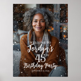 Välkomsttecken för födelsedagsfest med foto poster