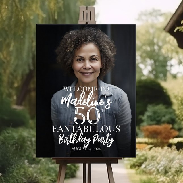 Välkomsttecken för födelsedagsfest med foto poster (Skapare uppladdad)