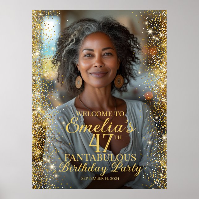 Välkomsttecken för födelsedagsfest poster (Framsidan)