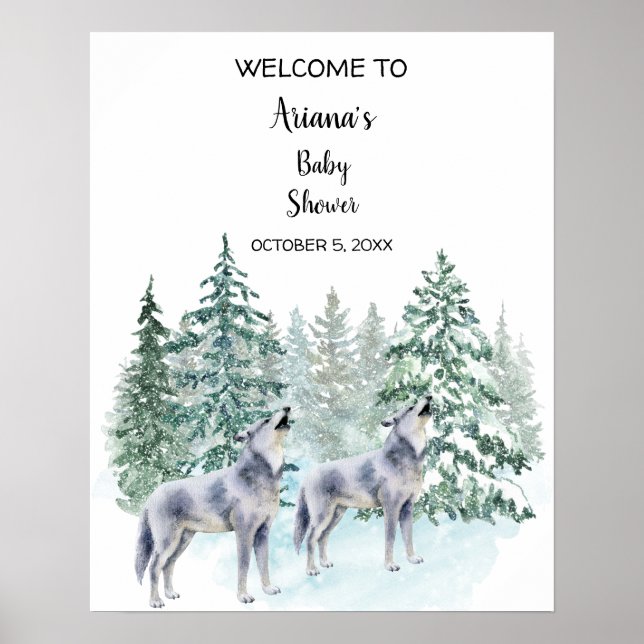 Välkomsttecken för Forest Animals Baby Shower Poster (Framsidan)
