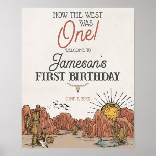 Välkomsttecken för första födelsedagsfesten av vil poster