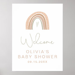Välkomsttecken för GITA Pastel Rainbow Baby Shower Poster