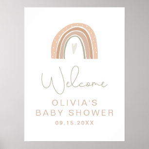 Välkomsttecken för GITA Pastel Rainbow Baby Shower Poster