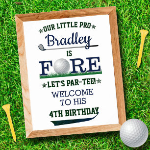 Välkomsttecken för Golf PAR-TEE 4e födelsedagen Poster