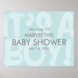 Välkomsttecken för Graffiti Blue Baby Shower Poster