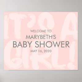 Välkomsttecken för Graffiti Rosa Baby Shower Poster