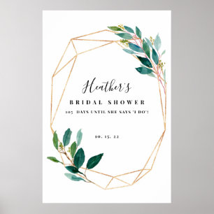 Välkomsttecken för Greenery Blommigt Möhippa Poster