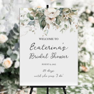 Välkomsttecken för Greenery & Blommor-möhippan Poster