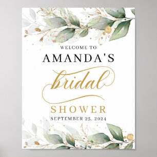 Välkomsttecken för Greenery eucalyptus möhippa Poster