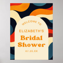 Välkomsttecken för Groovy Retro Vågigt Möhippa