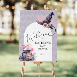 Välkomsttecken för Halloween Witch Baby Shower Poster