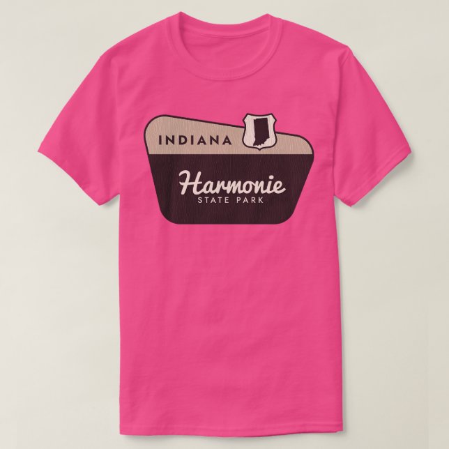 Välkomsttecken för Harmonie State Park Indiana T Shirt (Design framsida)